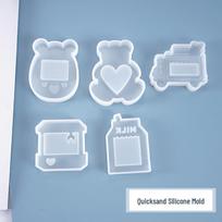 Poppy DIY Epoxy Sand Pendant Mold - Crystal Silicone Game Machine Milk Carton Design. Game Machine Sand Mold gray