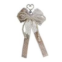 Elegant Lace Bowknot Keychain With Delicate Ribbon Detail For Women Girls Stylish Handbag Purse Accessory 1 gray