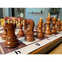 Premium Weighted Wooden Chess Set with 3.75 in. King Classic European Staunton Design Featuring Acacia Boxwood Materials Ideal United States gray