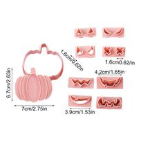 Halloween Pumpkin Cookie Cutter Biscuit Pastry Fondant Molds Pack Of 10 Pastry Fondant Molds With Replaceable Expressions For beige