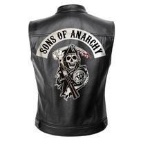 Sons of Anarchy Odinė striukė Liemenė Vyriška Motociklo Pavasarinės Striukės SOA Punk Juoda Motorrad Gilet XL juoda