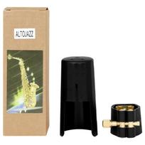 Altos Saxophone Mouthpiece Ligature Caps Clip Replacement Saxophone Mouthpiece Fastener with Plastic Mouthpiece Caps 1 black