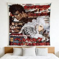 Berserk Anime Wall Tapestry Guts Griffith Dark Fantasy Art Decor for Bedroom Living Room Home Wall Hanging 74x94cm(29x37in) gray