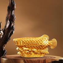 Feng Shui Wealth Arowana Fish Tabletop Modern Figurine for brown