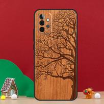 Medžio gėlės bambuko medinis dėklas Samsung Galaxy A36 A56 A06 A13 A53 A32 A12 A22 A52 A35 A17 A16 A55 A15 A54 A34 A14 Samsung A34 5G