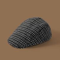 Autumn Winter Plaid Hats Women Berets Spring Newsboy Cap Women Vintage Flat Ivy Hats Golf Driving Cap Casquette 56-58cm black