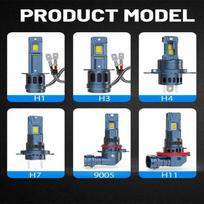 H7 H4 Led Canbus Lights 1:1 Mini Size Car Headlight With Fan 7200LM Super Bright Wireless Turbo Fog Bulb 6500K Automobile Lamp H11/H8/H9 gray