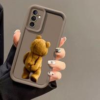 Animacinis meškiukas T-Teddy telefono dėklas, skirtas Samsung Galaxy S26 S25 S24 S23 S22 S21 FE S20 ULTRA PLUS, TPU dėklas, smūgiams atsparus dangtelis SamsungS24PLUS5G