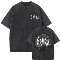 Plauti vintažiniai metalo roko grupės „Gojira“ marškinėliai, „Magma“ marškinėliai, „Fortitude“ marškinėliai, vyriški moteriški madingi dideli marškinėliai, gatvės stilius L black