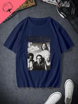 Smashing Pumpkins Classic Rock Band Poster Print Fashion T-shirt, Casual Cotton Round-neck T-shirt for Men and Women 4XL gray