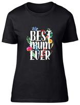 Best Mum Ever Mother's Day Fitted Womens Ladies T Shirt L black