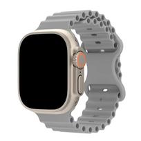 Ocean Silicone Strap For Apple Watch Ultra 3 2 1 Serie 9 8 7 Strap Comfortable Ventilate Band Watch 42mm 44mm 45mm 49mm Bracelet 42mm 44mm 45mm 49mm pilka spalva