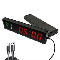 LED Interval Timer Wall Mounted Digital Countdown Wireless Remote Control Aluminum Alloy with Adhesive Hook for Exercise Fitness