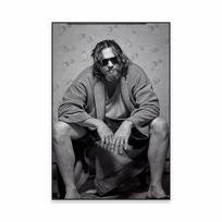 Juokingas vonios sienos meno plakatas Juokingi portreto meno spaudiniai Vintažinis kino meno drobės paveikslas Juoda ir balta tualeto dekoracija 50X70CM No Framed