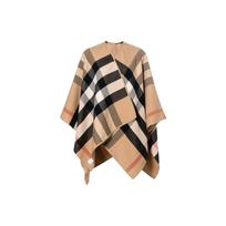 Burberry Moteriškas dvipusis languotas merino vilnos pončas Camel/Archive Beige 40294061 One Size 1 chaki