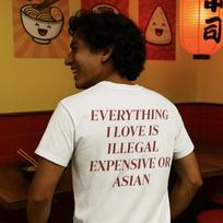 VISKAS, KĄ MYLIU, YRA NELEGALU, BRANGU ARBA AZIJOS T-shirt, Įkvėptas Azijos Kultūros ir Mados T-shirt Japonijos Korėjos Mėgėjams XL black