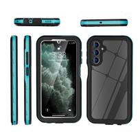 IP68 atsparus vandeniui telefono dėklas su ekrano apsauga, tvirtas, atsparus smūgiams, apsaugantis nuo kritimo, sunkus A22 5G&Case & Strap black