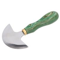 Round Head Knife Stainless Steel High Sharpness Wooden Handle Easy Control Leather Round Knife for Leather Craft DIY
