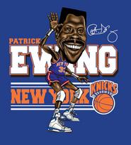 Patrick Ewing  caricature Men T-shirt Royal Blue Tee All Size JJ3807 Unisex T-Shirt XXXL black
