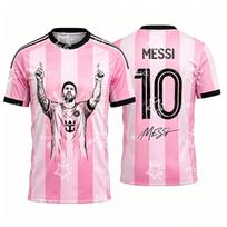 2026 Messi Nr.10 Futbolo Marškinėliai Gerbėjo Atminimo Dovana Vasaros Sportiniai Marškinėliai Vaikų Drabužiai T-shirt Dviračių Marškinėliai S pink
