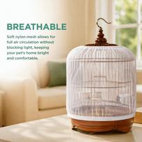 Adjustable Elastic Bird Cage Cover Universal Fit Bird Cage Shell  For Parakeet balta