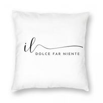 Dolce Far Niente Italian Square Pillowcase Polyester Linen Velvet Pattern Zip Decorative Home Cushion Cover 40cmx40cm(16x16Inch) white