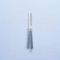 Metal Foldable Comb Butterfly Knife Beard Moustache Styling Tool For Hairdressing Salon Practice Training A3