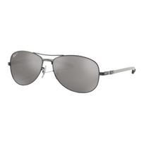Ray-Ban Pilot Style Sunglasses With Detailed Temples Men sunglasses Black 8301-004/N8-59 59,Black gray