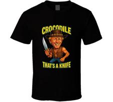 Crocodile Dundee Mick Retro Movie Caricature Unisex T-shirt L brown