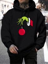 Žaliaplaukiai Monstrai Gauna Kalėdų Dovanų Hoody Vyriški Grinčo Hoody Šilti Fleece Pamušalas Vyriški Hoody Laisvalaikio Puloveris L juoda