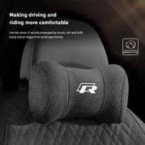 Suede Galvos Atramos Automobilio Kvėpuojanti Atminties Putų Kaklo Pagalvėlė VW Jetta Golf Passat Polo CC Tiguan Arteon Touareg Taigo Caddy Ratlankio Dangtelis black