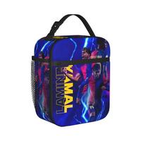 Lamine Y-Yamal Insulated Lunch Bag Portable Football Soccer Reusable Thermal Bag Tote Lunch Box Beach  Travel Girl Boy One Size blue
