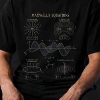Maxwell's Equations T-Shirt, Electromagnetism Physics Diagram 140 gray