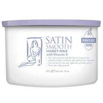 Satin Smooth Wild Cherry Hard Wax with Vitamin E. Hair removal for sensitive skin. Ideal for bikini and Brazilian body waxing. 14oz white