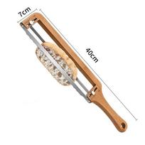 Wooden Bread Slicing Bow Knife - Handheld Serrated Toast Slicer for Homemade Sourdough & Crusty Bread