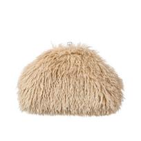 Y2k Fluffy Plush Clip Clutch Spicy Girl Fluffy Bag Retro Kiss Lock Clutch Bag  Wedding abrikosas