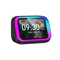 Smart Speaker Voice Assistant Home Speaker Alarm Clock with RGB Lights for Bedroom Living Room juoda