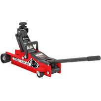 Hydraulic jack, extra flat trolley jack max load 2500 kg, lifting range 80-360 mm, 53 x 20.5 x 17.5 cm, red 53 x 20.5 x 17.5 cm