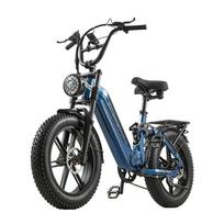 All‑Terrain Step‑Thru Fat Tire Electric Commuter Bike BURCHDA 1000W Peak Motor 20 Inch 7‑Speed Hydraulic Brake AZ20-Blue