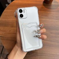 Shockproof Clear Casing for Xiaomi Redmi A2,A1 with Cardholder Case Redmi A1 brown