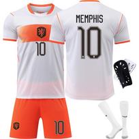 2026 Pasaulio taurė Nyderlandai išvykos 10 MEMPHIS Vaikų futbolo marškinėlių komplektas S code