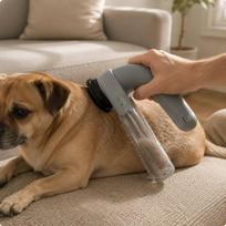 Pet Grooming Vacuum Portable Cordless 2in1 Hair Remover for Home brown