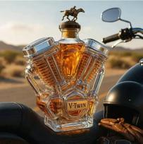 V-Twin variklio viskio grafinas Aukšto boro silikatinio stiklo vyno butelis Dekoratyvinė alkoholinių gėrimų karafė Engine pony cover