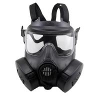 Apsauginė taktinė respiratoriaus kaukė, pilno veido dujinė kaukė, skirta Airsoft šaudymui, medžioklei, jojimui, lauko CS žaidimams, Cosplay apsaugai Black-Clear Lens