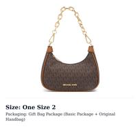 MICHAEL KORS Coated Canvas With Leather Clutch Handbag, Shoulder Bag Regular Women's Brown 35R3G4CC1B-Brown One Size 2 black