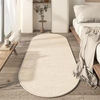Wabi-sabi stiliaus ovalus kilimas Modernus minimalistinis miegamojo kilimėlis prie lovos Balkono juostelė Neslystanti grindų danga Namų dekoras 40x120cm 16x47inch gray