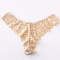 Women's Lace Thong Panties Sexy Floral Lace Underwear Low Rise Bikini Briefs Soft Comfortable Lingerie XL abrikosas