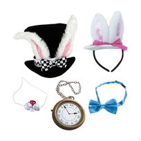 Balta Kostiumo Lankelis Laikrodis Kaklaraištis Aksesuaras Nosies Kiškis Cosplay Moterims Suaugusiems Unisex Vyrams black