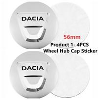 4 vnt. 56/60 mm automobilio ratų centriniai dangteliai Padangų ratlankių dangteliai Aksesuarai Tinka Dacia Sandero Duster Jogger Spring Logan Bigster Lodgy Dacia-Silver-Sticker