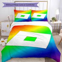 Roblox Bedding Set Breathable Duvet Cover with Pillowcases Decorative Bed Linen for Bedroom Home Decoration Birthday Gift 135cmx200cm